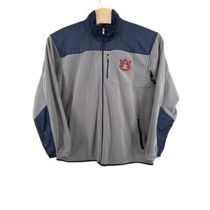 Mens Genuine Stuff Auburn Tigers Full Zip Fleece Jacket Gray Navy XL